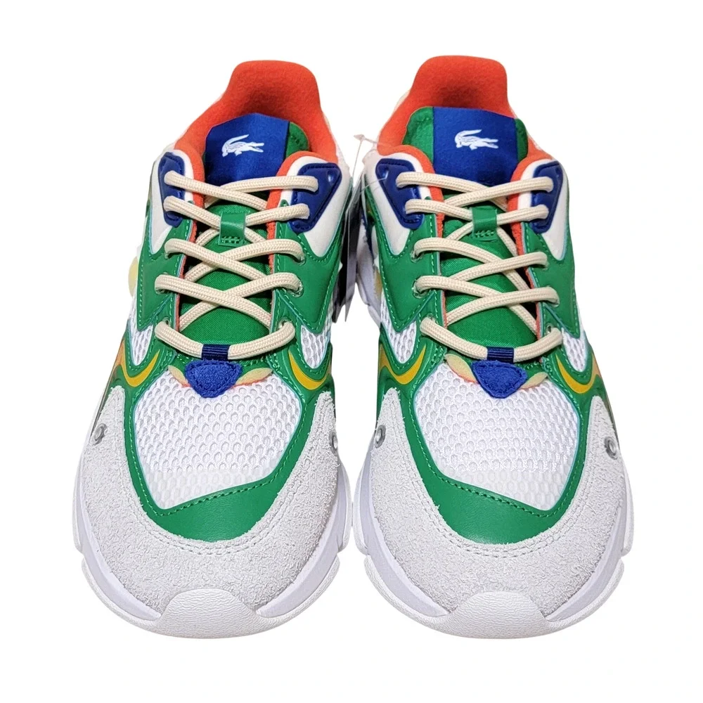Lacoste L003 Neo Low Top Chunky Fashion Sneakers Size US 9.5 White Green Blue